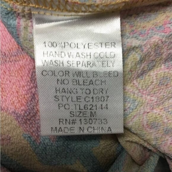 Umgee Women’s 3/4 Bell Sleeve Button Down Tie Waist Blouse, Mustard, size M - Picture 6 of 6